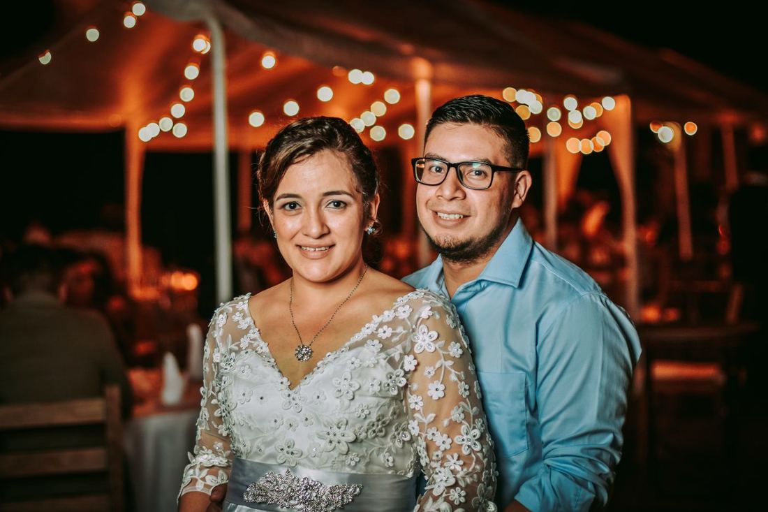 Couple at their reception